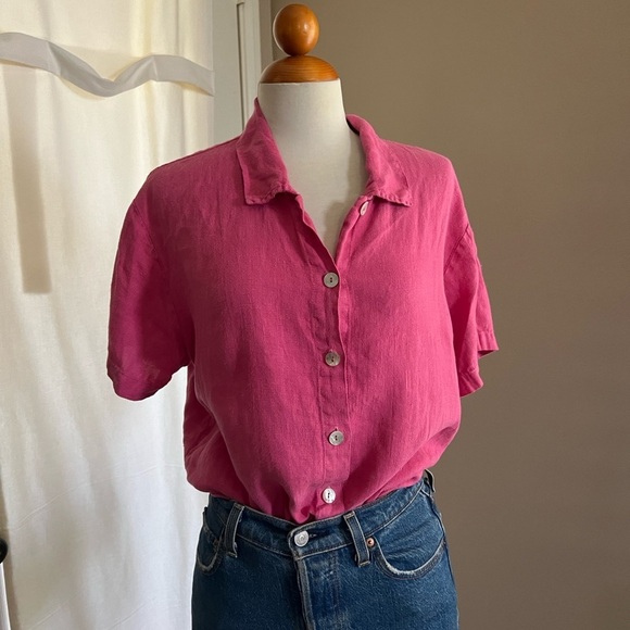 Hot Cotton/Marc Ware 100% Linen Button Down - Picture 1 of 7